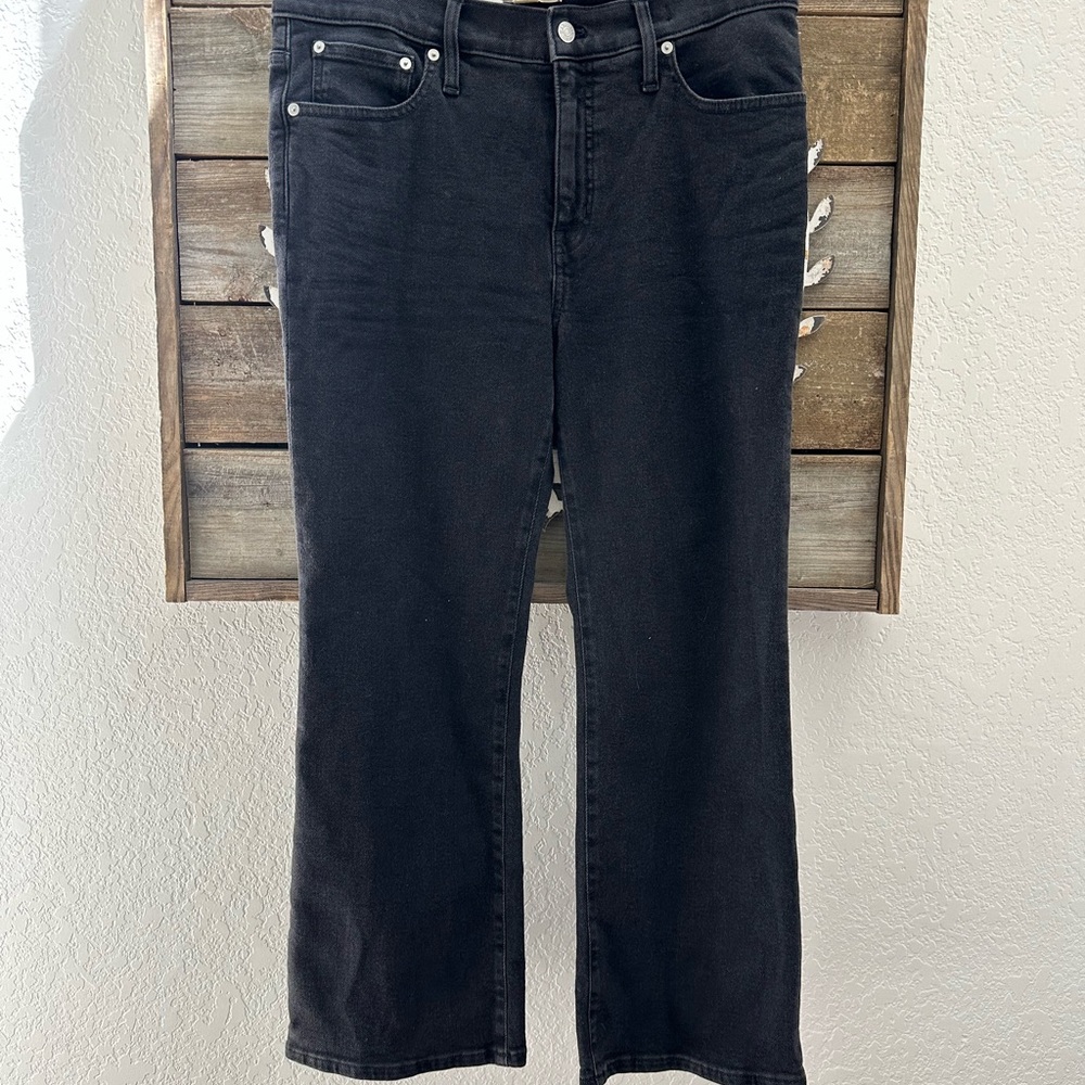 Madewell Cali Demi-Boot Charcoal Denim Jeans Size‎ 32 NWT MB455